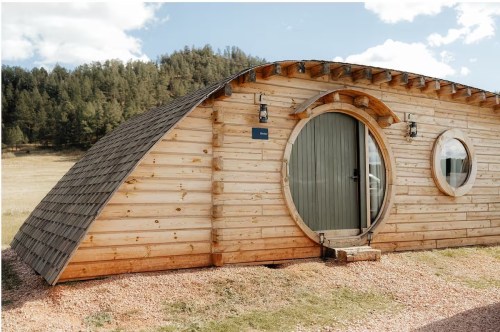 Wooded house with circular entry way