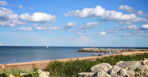 Dog Beach in Evanston, Illinois