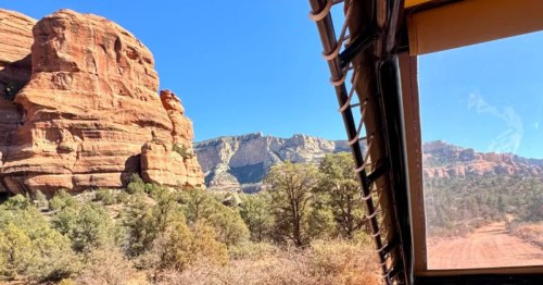 view of red rocks in sedona's western canyons on a jeep safari tour