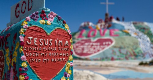 Bible verses from Salvation Mountain in Southern California.