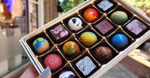 Gourmet chocolate gift box from Rare Morsel in Frederick, Maryland.