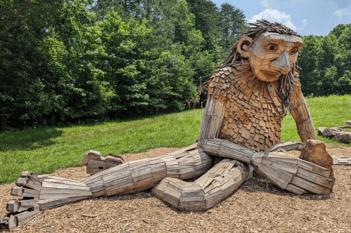 Elina, a Forest Giant, on a sunny day at Bernheim Forest in Kentucky
