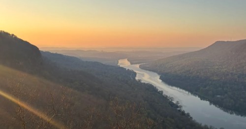 Sunset over a beautiful gorge hike in Tennessee.