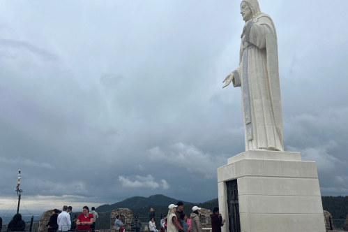 The 22-foot statue of Jesus at Mother Cabrini Shrine