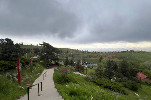 A lookout from the stairs at The Mother Cabrini Shrine outside of Denver