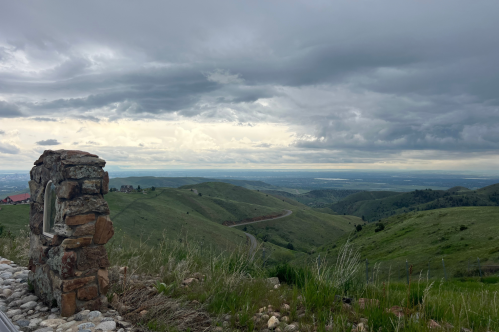 A view from the top of Mother Cabrini Shrine looking out over Denver