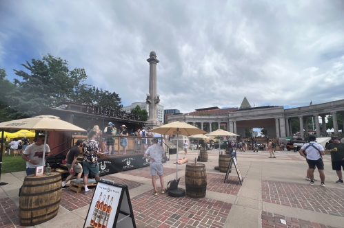 A view of some food and drink options at Outside Fest