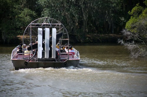 The back of an airboat tour