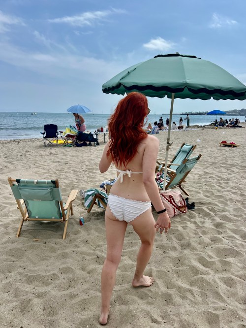 A girl running on the beach