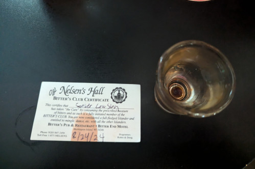 A "Bitters Club Card" at Nelsen's