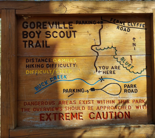 Goreville Boy Scout Trail map sign in the daytime