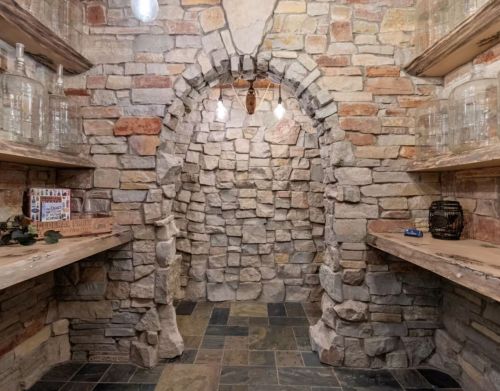A stone wine cellar