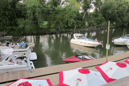 View of the river from Cunningham's Creekside restaurant in Prospect, Kentucky