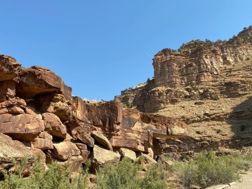 Daddy Canyon overlook with blue skies in the background