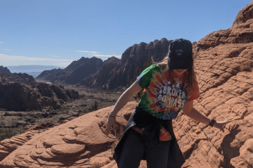 Climbing a lava flow
