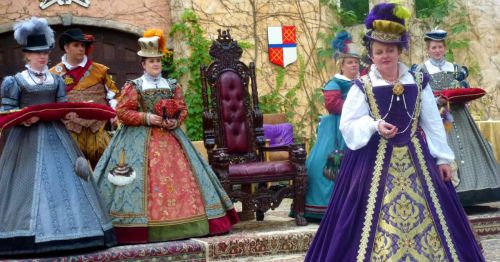 a queen and her royal court at the Bristol Renaissance Faire in Kenosha, Wisconsin