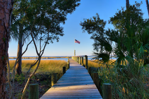 Walkway out to the water on St. George Island in Florida