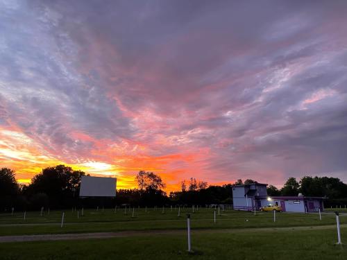 Sunset at the Big Sky Twin Drive-In Theatre