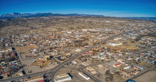 Espanola, New Mexico as seen from above