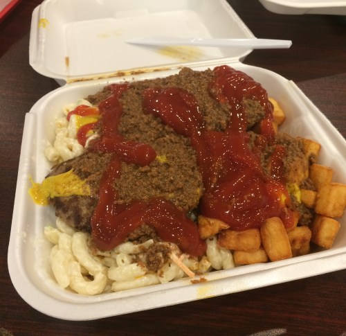Garbage plate from Henrietta Hots in Rochester, NY
