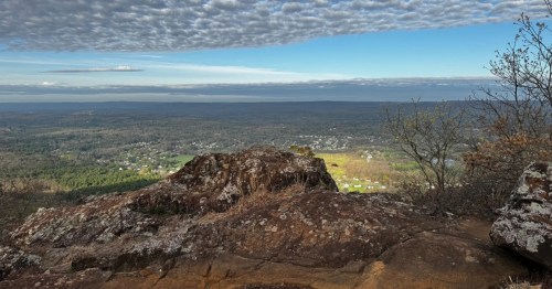 view of a valley below from the mount tom trail in massachusetts