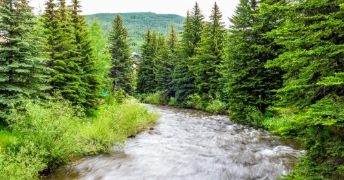 the gore river runs through the colorado resort town of vail