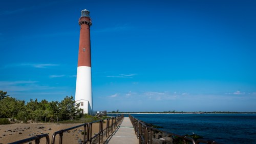 The Barnegat lighthouse on a sunny spring day