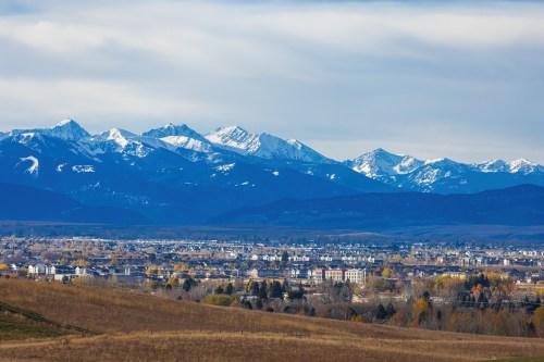 Aerial View of Bozeman in Autumn