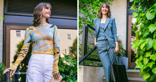 Woman posing in fashionable clothes
