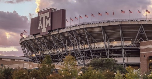 Wide angle view of College Station stadium