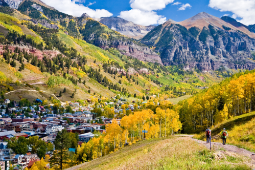 Fall colors surrounding the town of telluride co