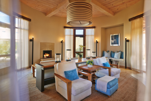 Inside the warming room of the spa