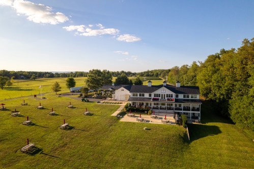 A gorgeous house at Greenhill Vineyards backed by the scenery of Loudon County