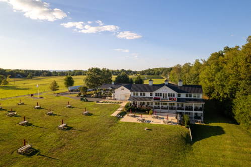 The scenery is stunning at this Middleburg vineyard with blue skies and green vineyards