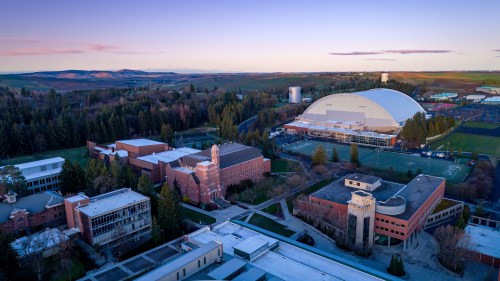 Aerial view of University of Idaho in Moscow, Idaho