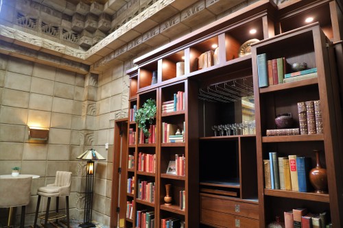Mystery Room Bookshelf Bar Closeup