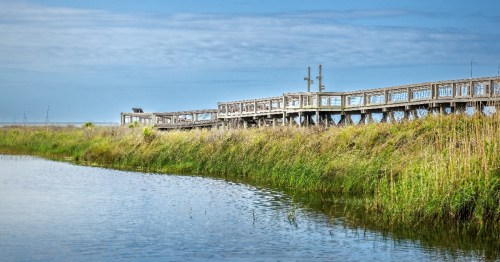 A pier at Sea Rim State Park