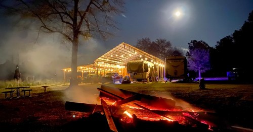 The Outside Inn and its gorgeous lighting at night