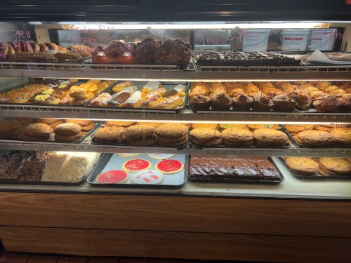 The bakery counter with cookies and brownies at The Pine Cone
