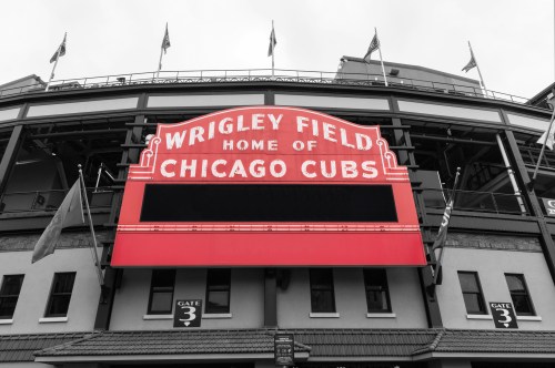 Photo source: https://stock.adobe.com/images/wrigley-field-home-of-chicago-cubs-in-red-with-copy-space-wrigley-field-has-been-home-to-the-cubs-since-1916/596348812?prev_url=detail Chicago - Circa April 2023: Wrigley Field Home of Chicago Cubs in red with copy space. Wrigley Field has been home to the Cubs since 1916.