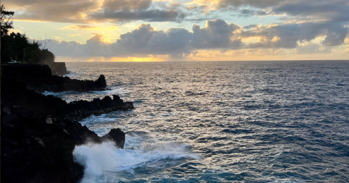 Hawaiian sunrise near the coast.