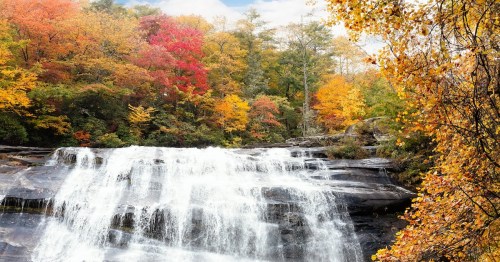 Autumn waterfall in Highlands, North Carolina