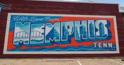 Postcard mural in Memphis, TN