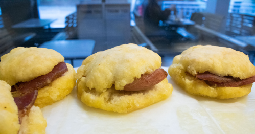 Delicious moist looking biscuits at Time Out Restaurant