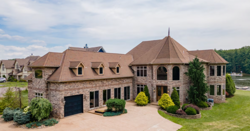 exterior of a massive castle-like VRBO in maryland