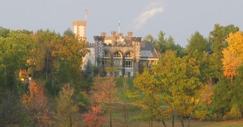 Castle with fall foliage in NH