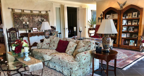 Traditional living room in a castle in NH