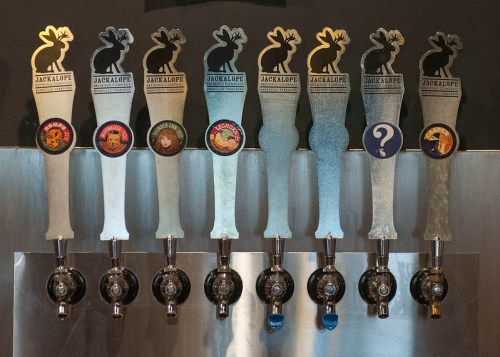 A lineup of what's on tap at Jackalope Brewing Company in Tennessee