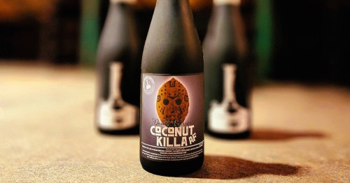 Close up of beer bottle