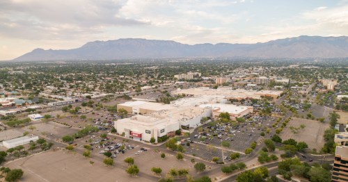 An aerial view of the Coronado Center in Albuquerque, New Mexico.
